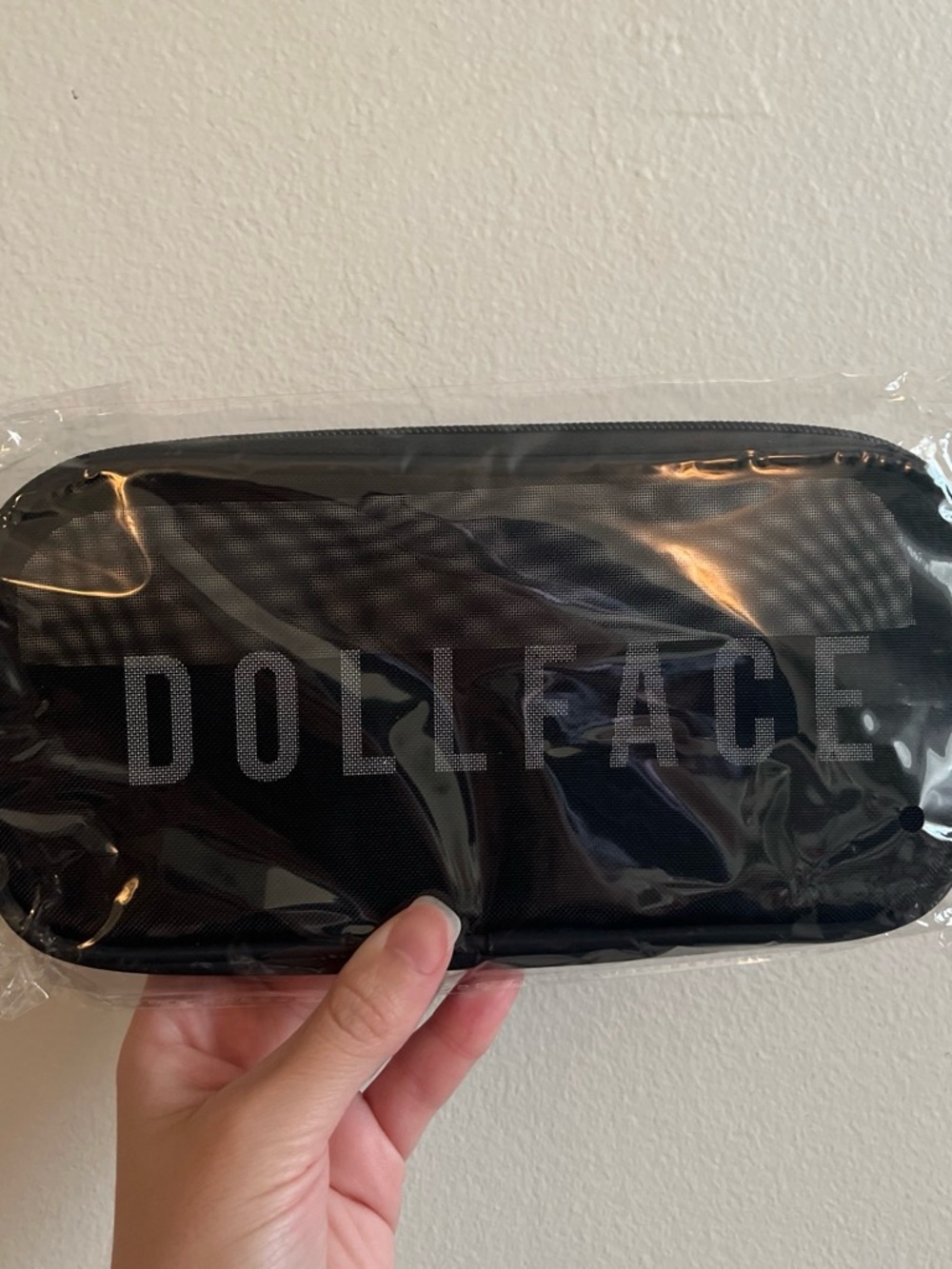 Dollface Black Travel Electronics Pouch